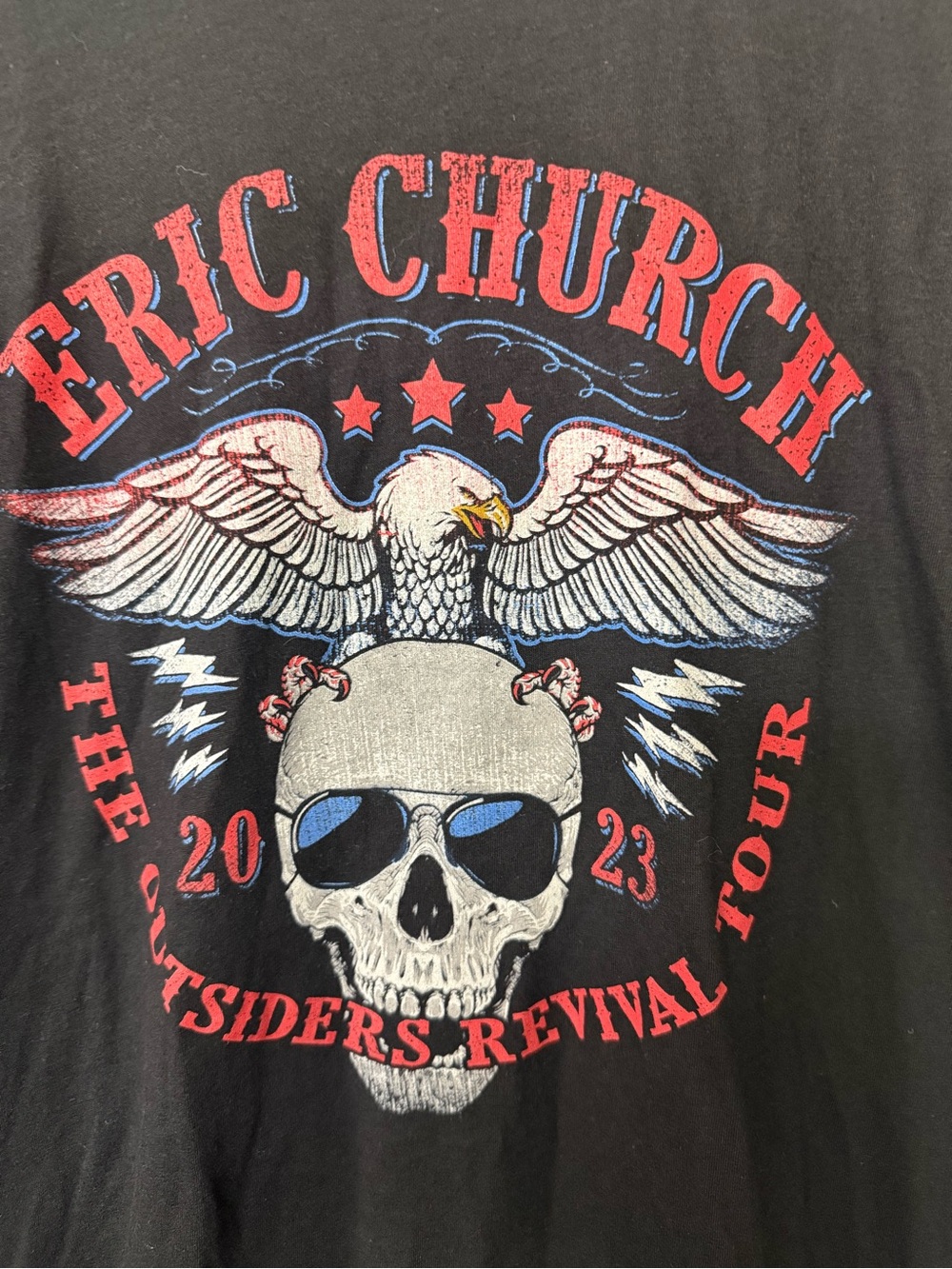 Eric Church Black Short-Sleeve Tour T 2023 The outsiders Revival Tour sku0143
